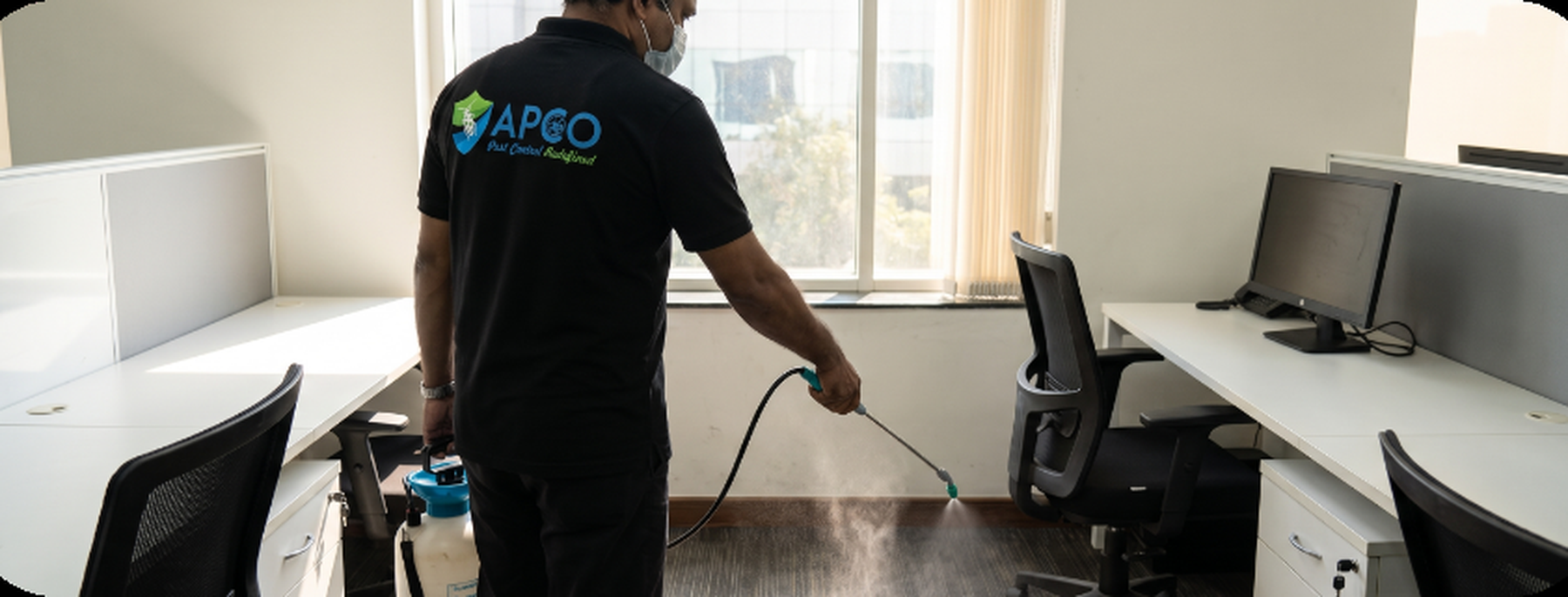 APCO technician treating a commercial office space