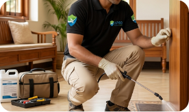 APCO technician treating a residential home